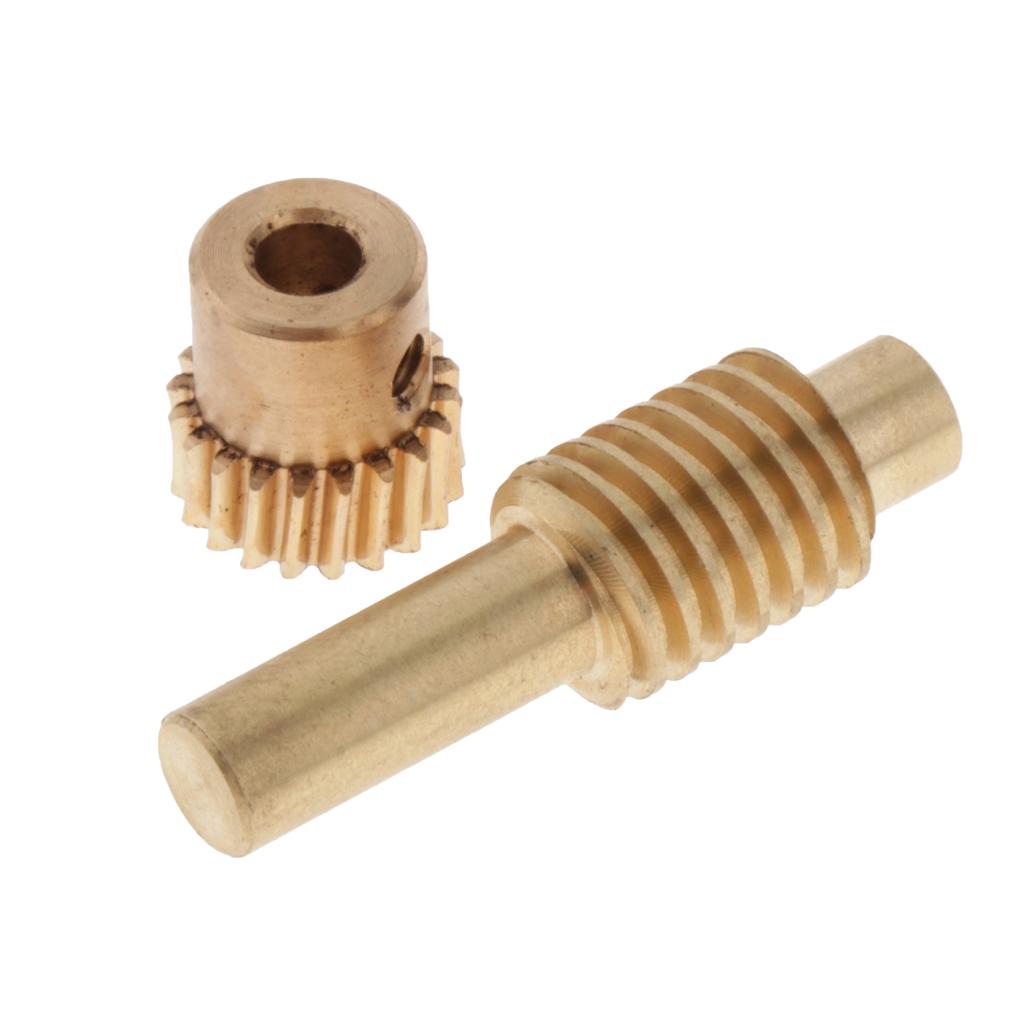 0.5 Modulus Brass Worm Gear Wheel + Brass Gear Shaft Set 20 Tooth