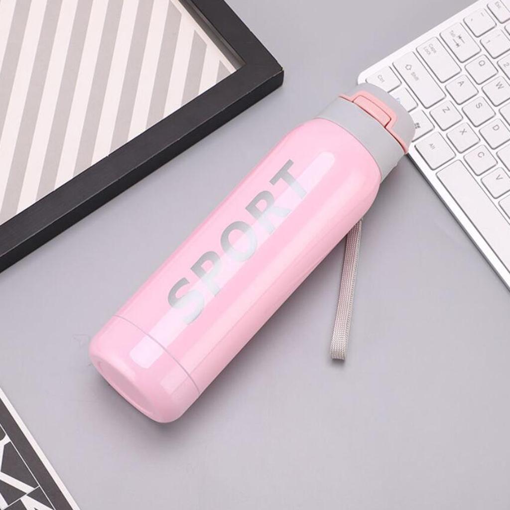 Stainless Steel Tea Water Coffee Flask Vacuum Cup Sports Travel Mug Pink