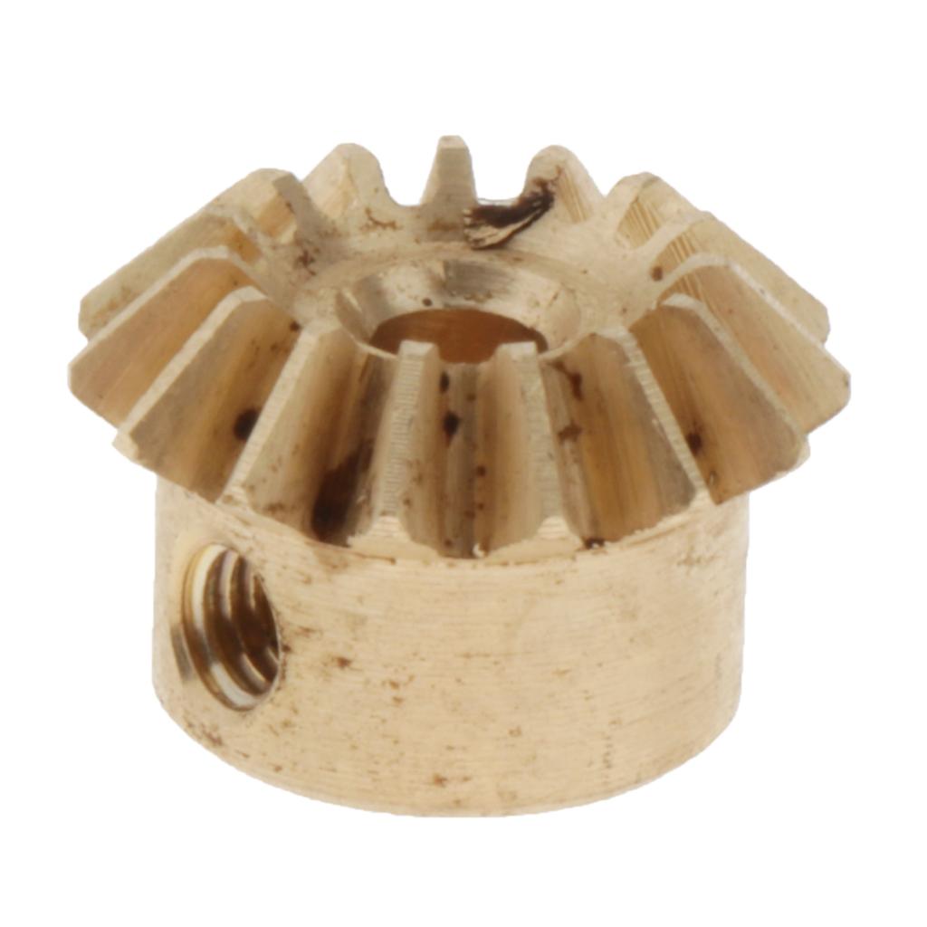 0.8 Modulus Brass Bevel Gear 15 Tooth 3 to 6mm Diameter Hole 3mm Hole  Brass