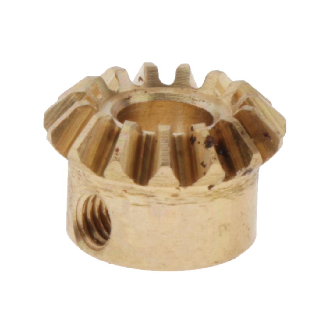 0.8 Modulus Brass Bevel Gear 15 Tooth 3 to 6mm Diameter Hole 5mm Hole  Brass