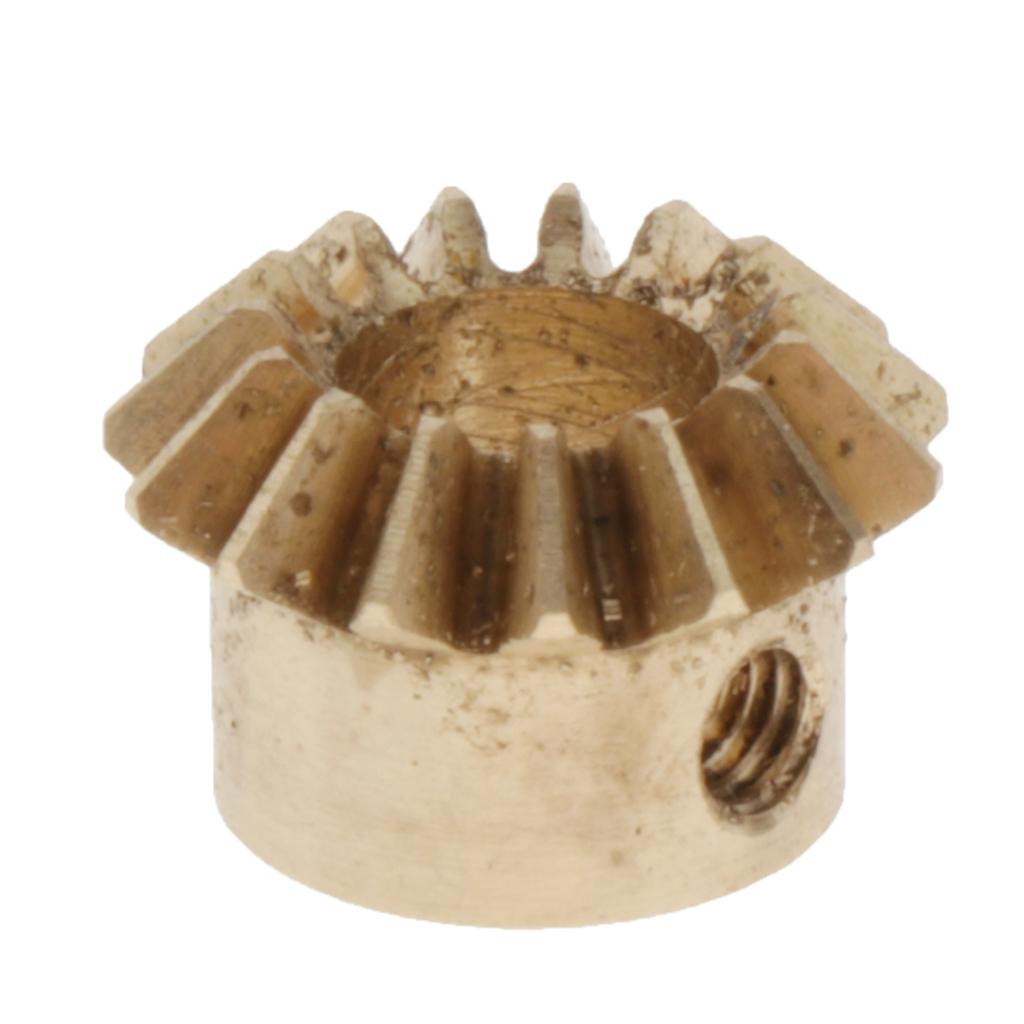 0.8 Modulus Brass Bevel Gear 15 Tooth 3 to 6mm Diameter Hole 6mm Hole  Brass