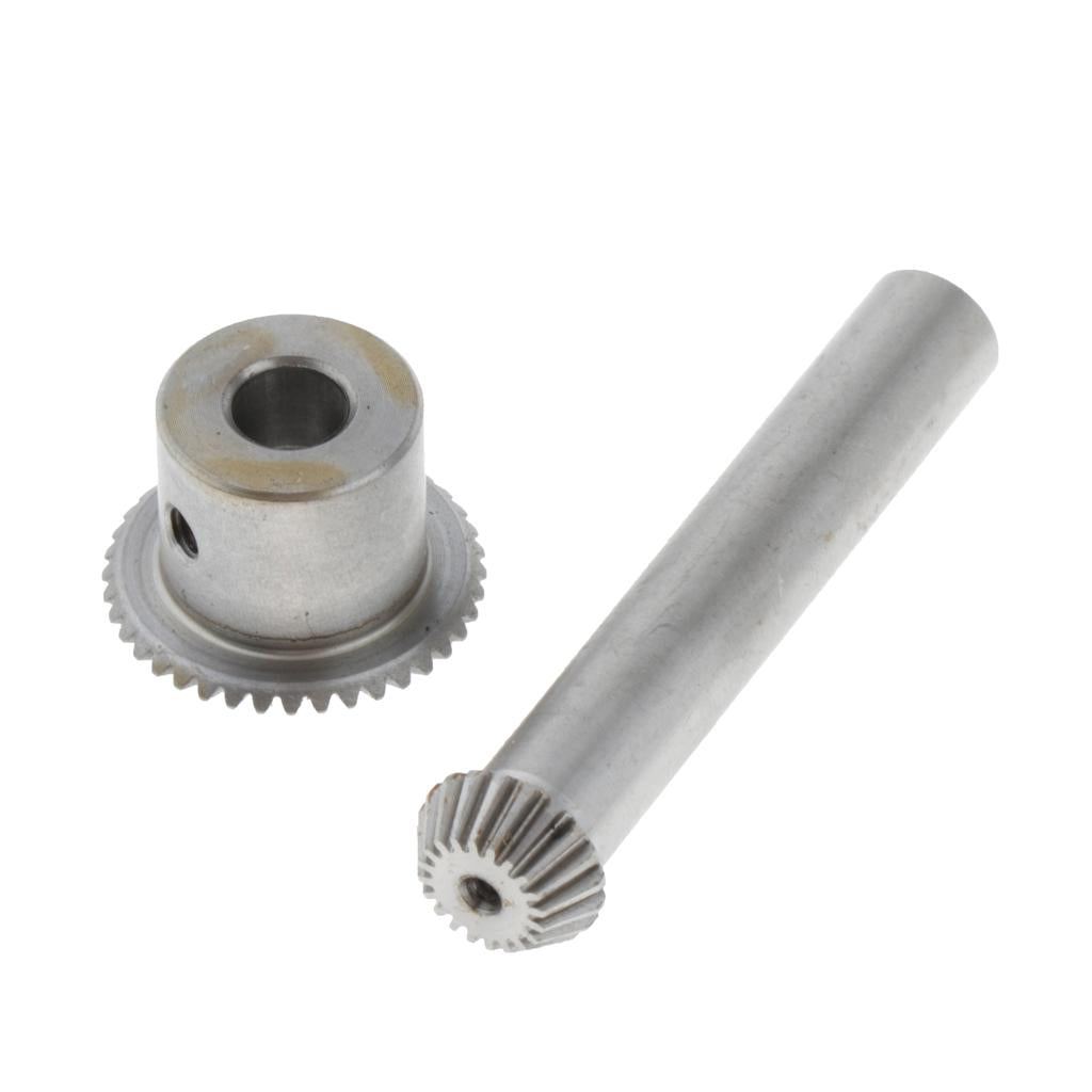 Steel 0.5 Modulus 20 Tooth & 40 Tooth Bevel Gear Set 6mm Hole Dia.