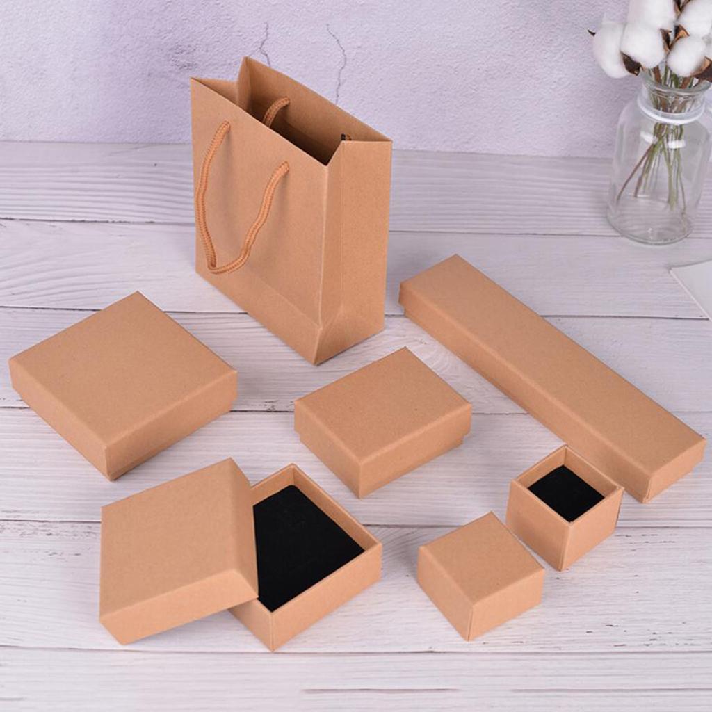 Kraft Cardboard Jewellery Gift Box Wedding Favour Cotton Cushion A