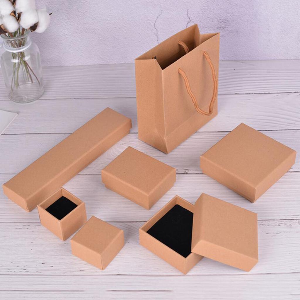 Kraft Cardboard Jewellery Gift Box Wedding Favour Cotton Cushion A