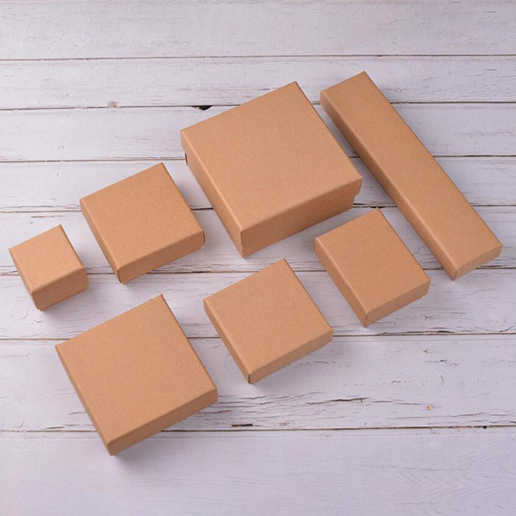 Kraft Cardboard Jewellery Gift Box Wedding Favour Cotton Cushion A