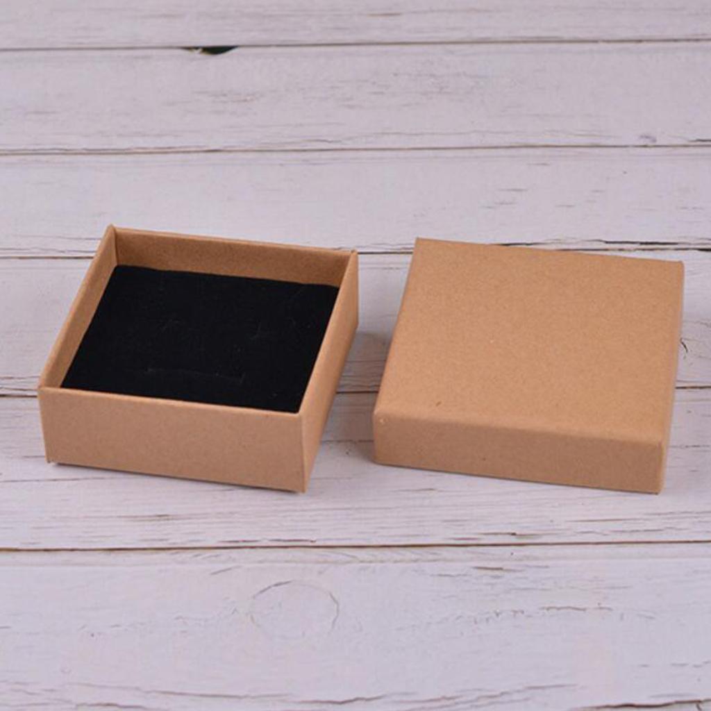 Kraft Cardboard Jewellery Gift Box Wedding Favour Cotton Cushion C