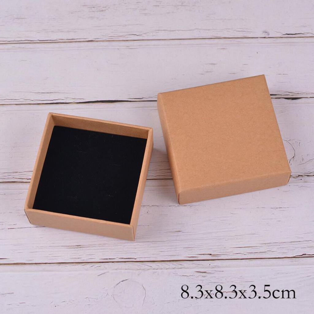 Kraft Cardboard Jewellery Gift Box Wedding Favour Cotton Cushion C