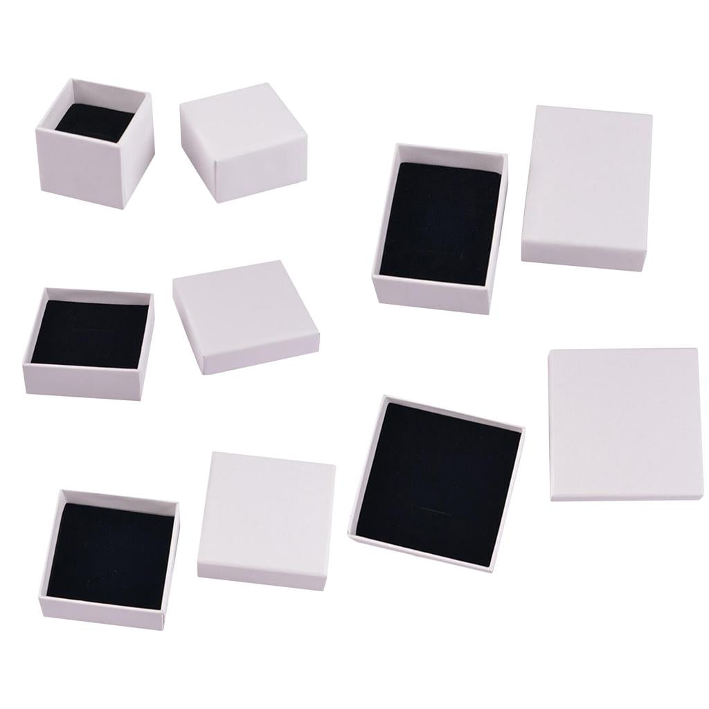 White Kraft Cardboard Jewellery Gift Box Wedding Favour Cotton Cushion A