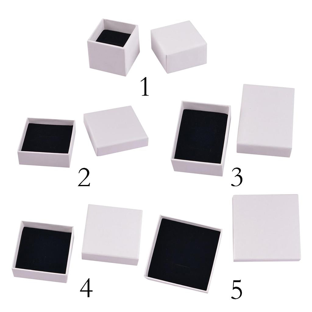 White Kraft Cardboard Jewellery Gift Box Wedding Favour Cotton Cushion A