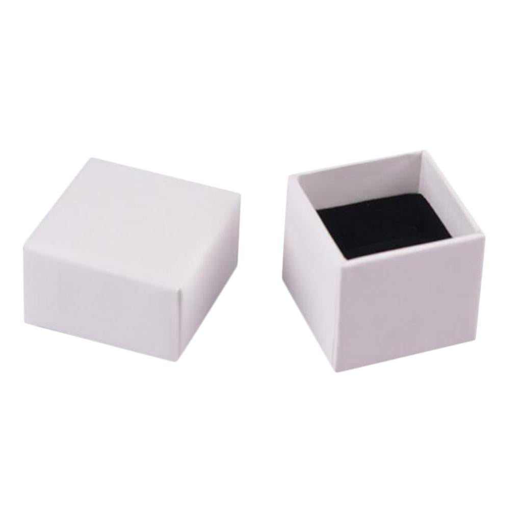 White Kraft Cardboard Jewellery Gift Box Wedding Favour Cotton Cushion A