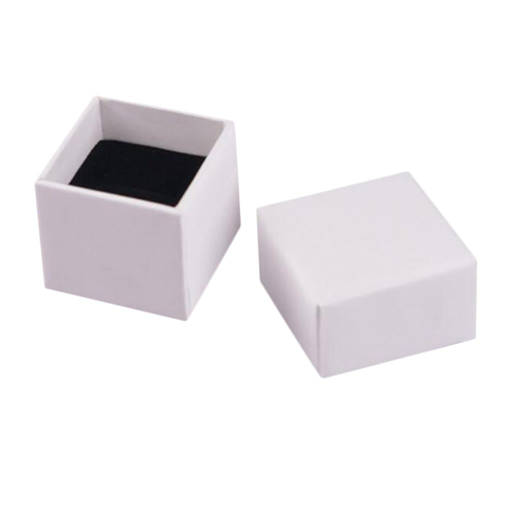 White Kraft Cardboard Jewellery Gift Box Wedding Favour Cotton Cushion A