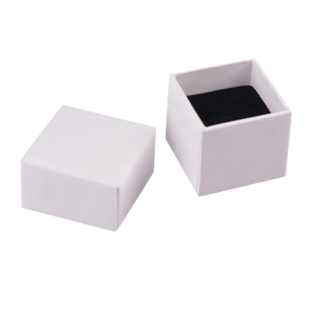 White Kraft Cardboard Jewellery Gift Box Wedding Favour Cotton Cushion A