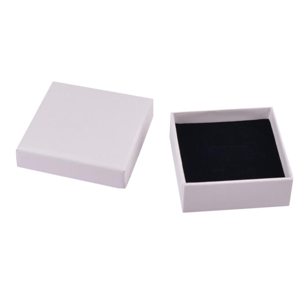 White Kraft Cardboard Jewellery Gift Box Wedding Favour Cotton Cushion B