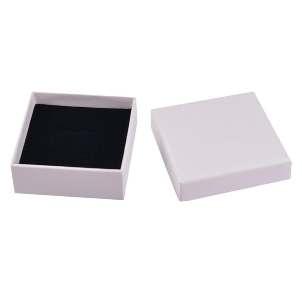 White Kraft Cardboard Jewellery Gift Box Wedding Favour Cotton Cushion B