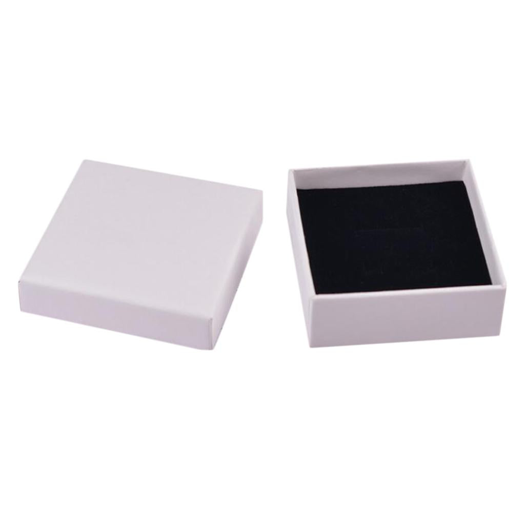 White Kraft Cardboard Jewellery Gift Box Wedding Favour Cotton Cushion B