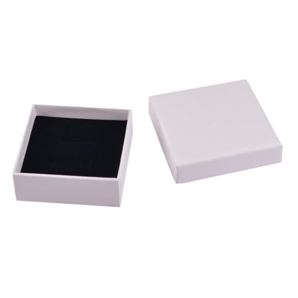 White Kraft Cardboard Jewellery Gift Box Wedding Favour Cotton Cushion B