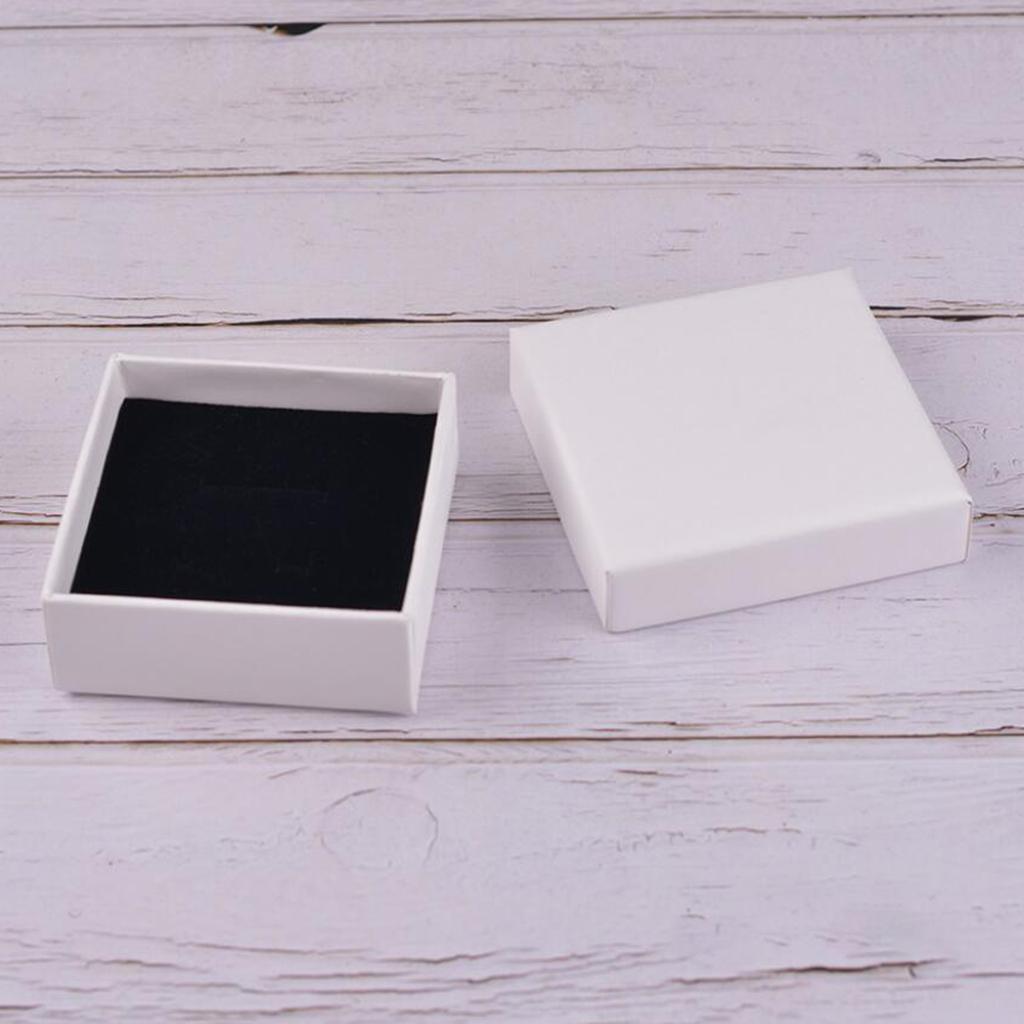 White Kraft Cardboard Jewellery Gift Box Wedding Favour Cotton Cushion B