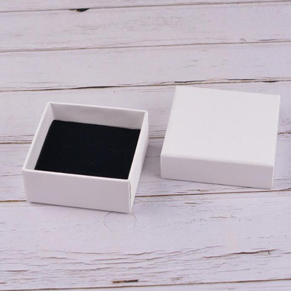 White Kraft Cardboard Jewellery Gift Box Wedding Favour Cotton Cushion B