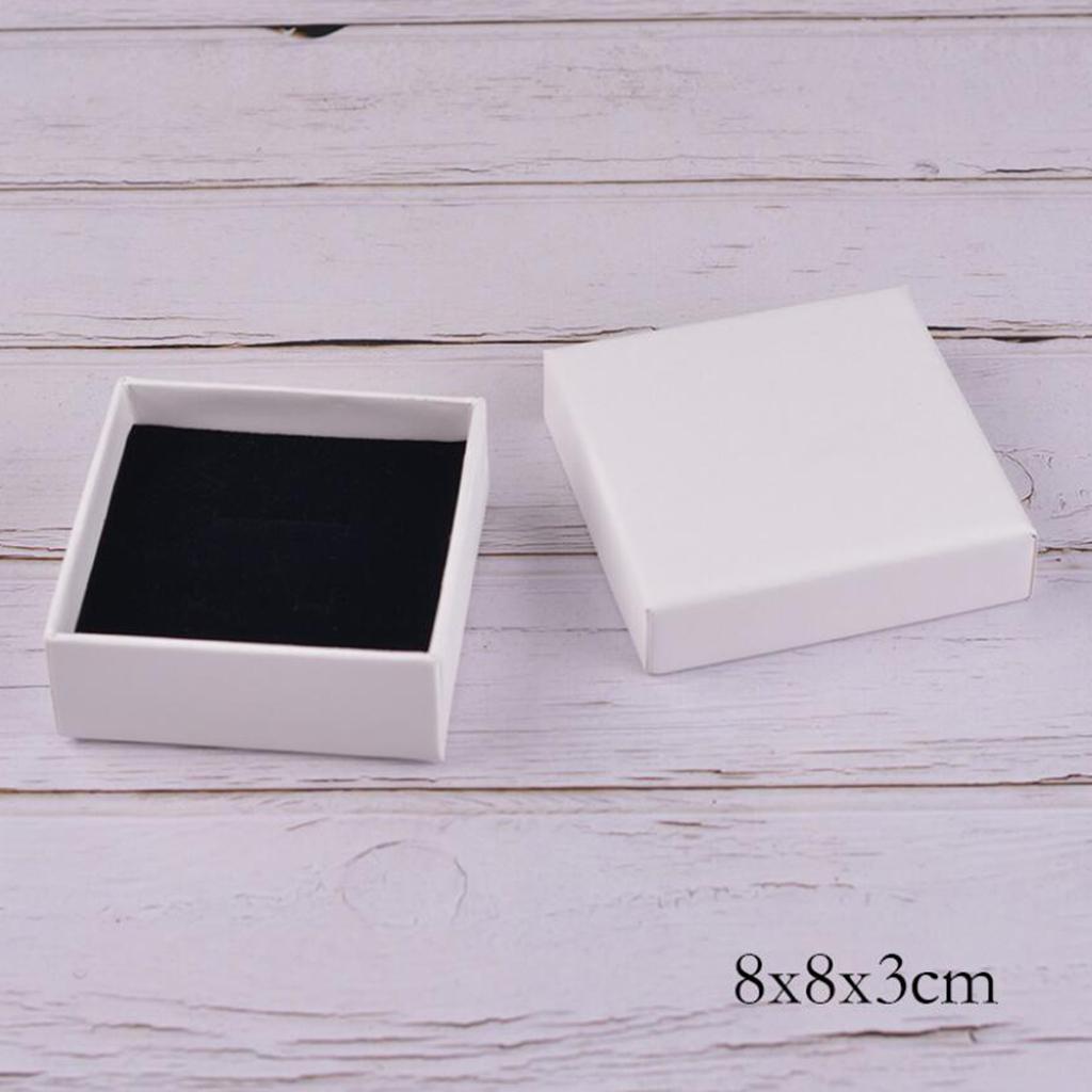 White Kraft Cardboard Jewellery Gift Box Wedding Favour Cotton Cushion B