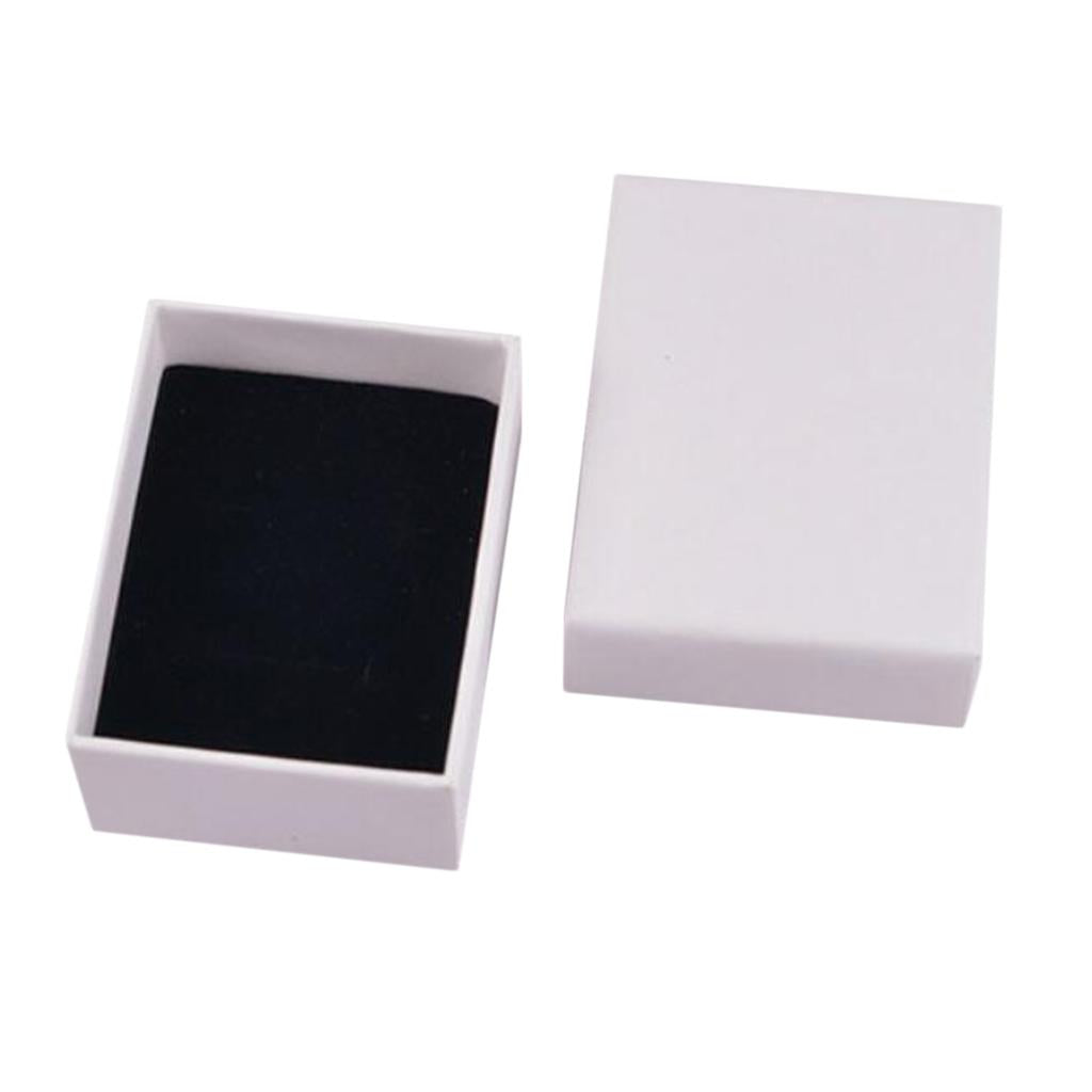 White Kraft Cardboard Jewellery Gift Box Wedding Favour Cotton Cushion C