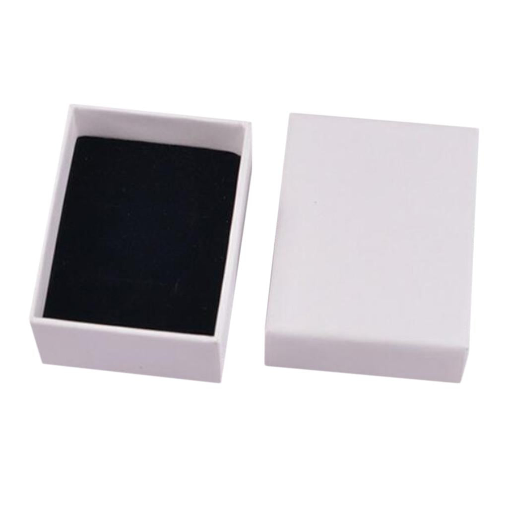 White Kraft Cardboard Jewellery Gift Box Wedding Favour Cotton Cushion C