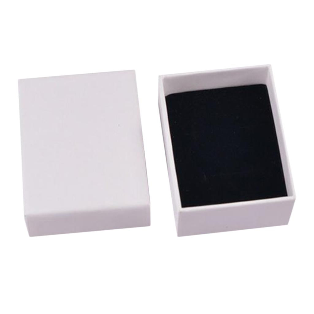 White Kraft Cardboard Jewellery Gift Box Wedding Favour Cotton Cushion C