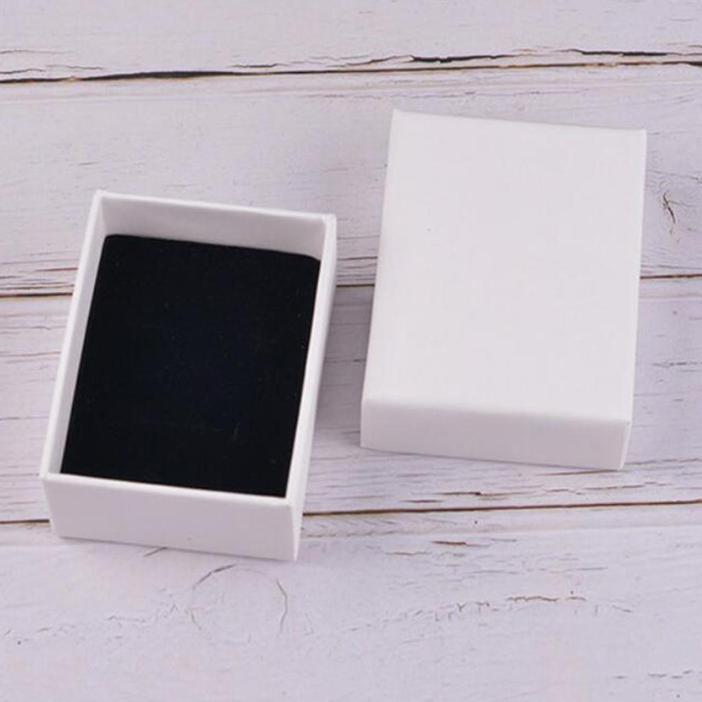 White Kraft Cardboard Jewellery Gift Box Wedding Favour Cotton Cushion C