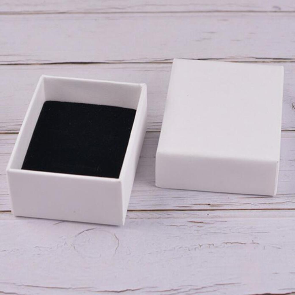 White Kraft Cardboard Jewellery Gift Box Wedding Favour Cotton Cushion C