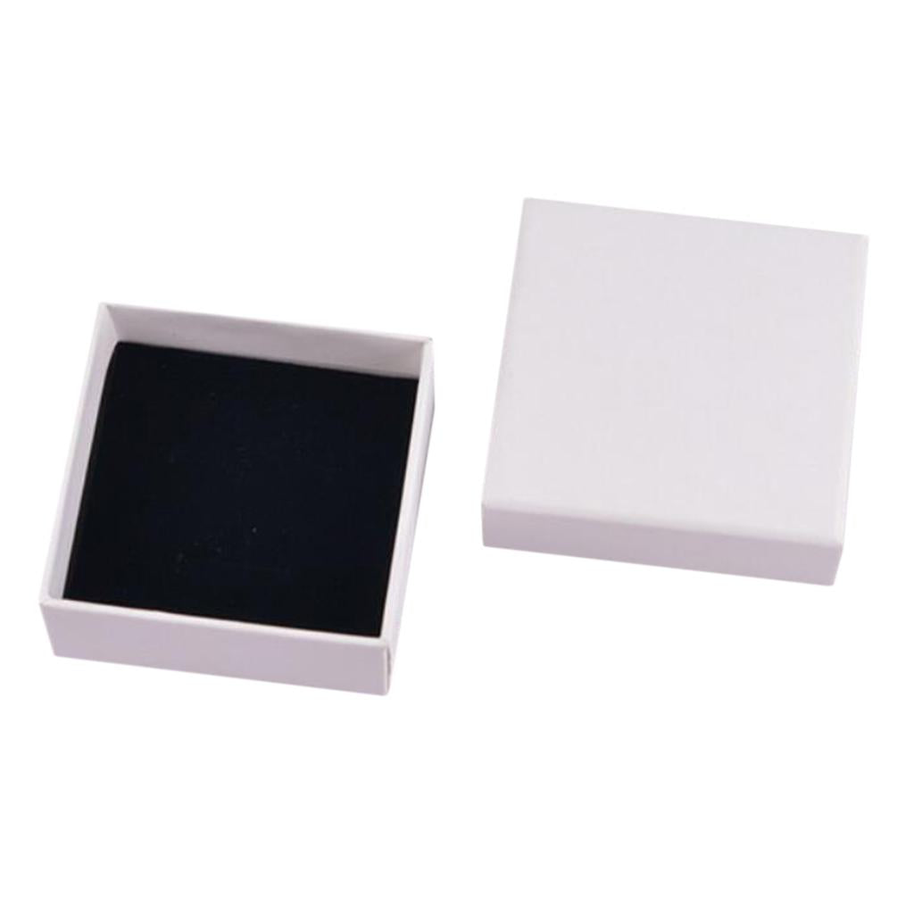 White Kraft Cardboard Jewellery Gift Box Wedding Favour Cotton Cushion D