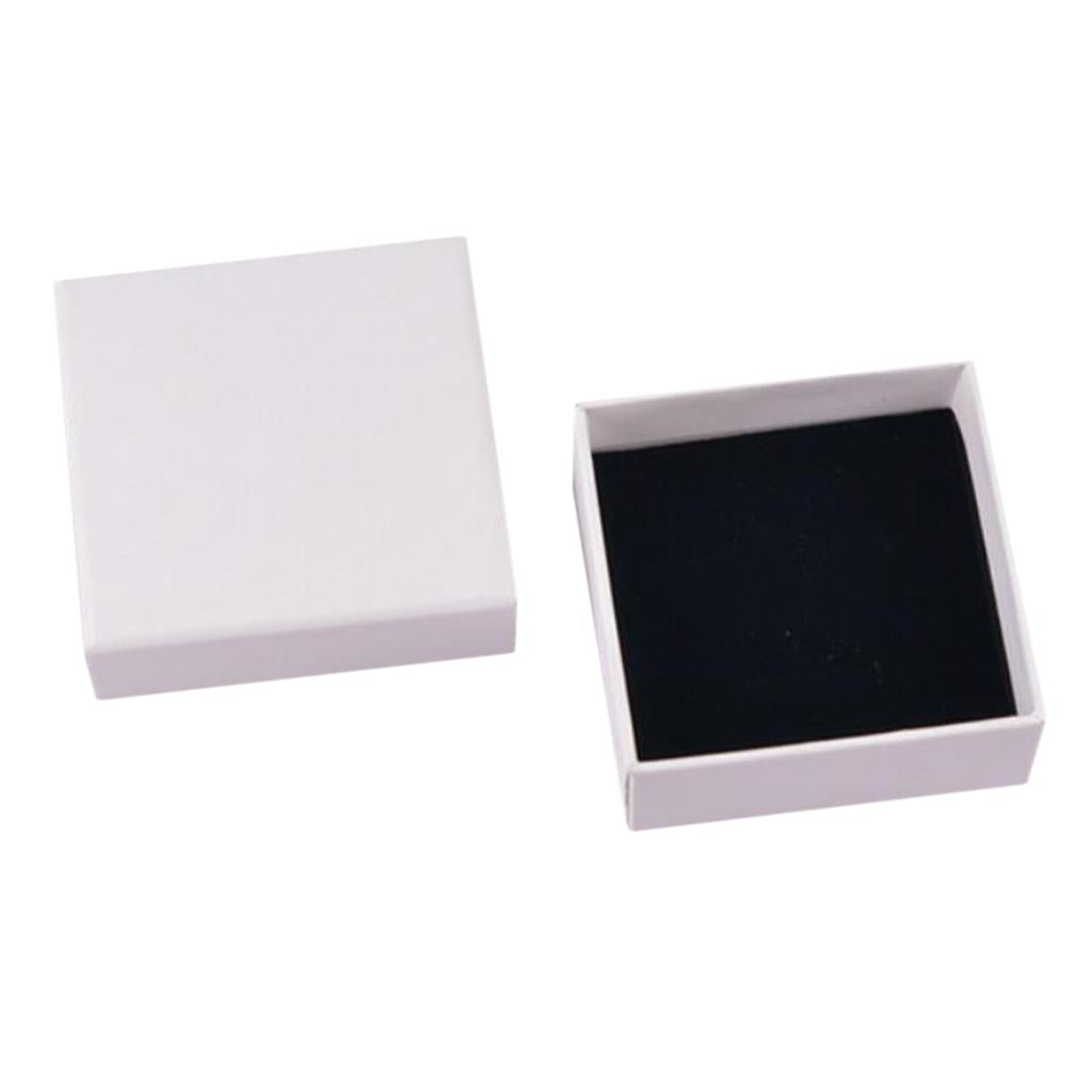 White Kraft Cardboard Jewellery Gift Box Wedding Favour Cotton Cushion D