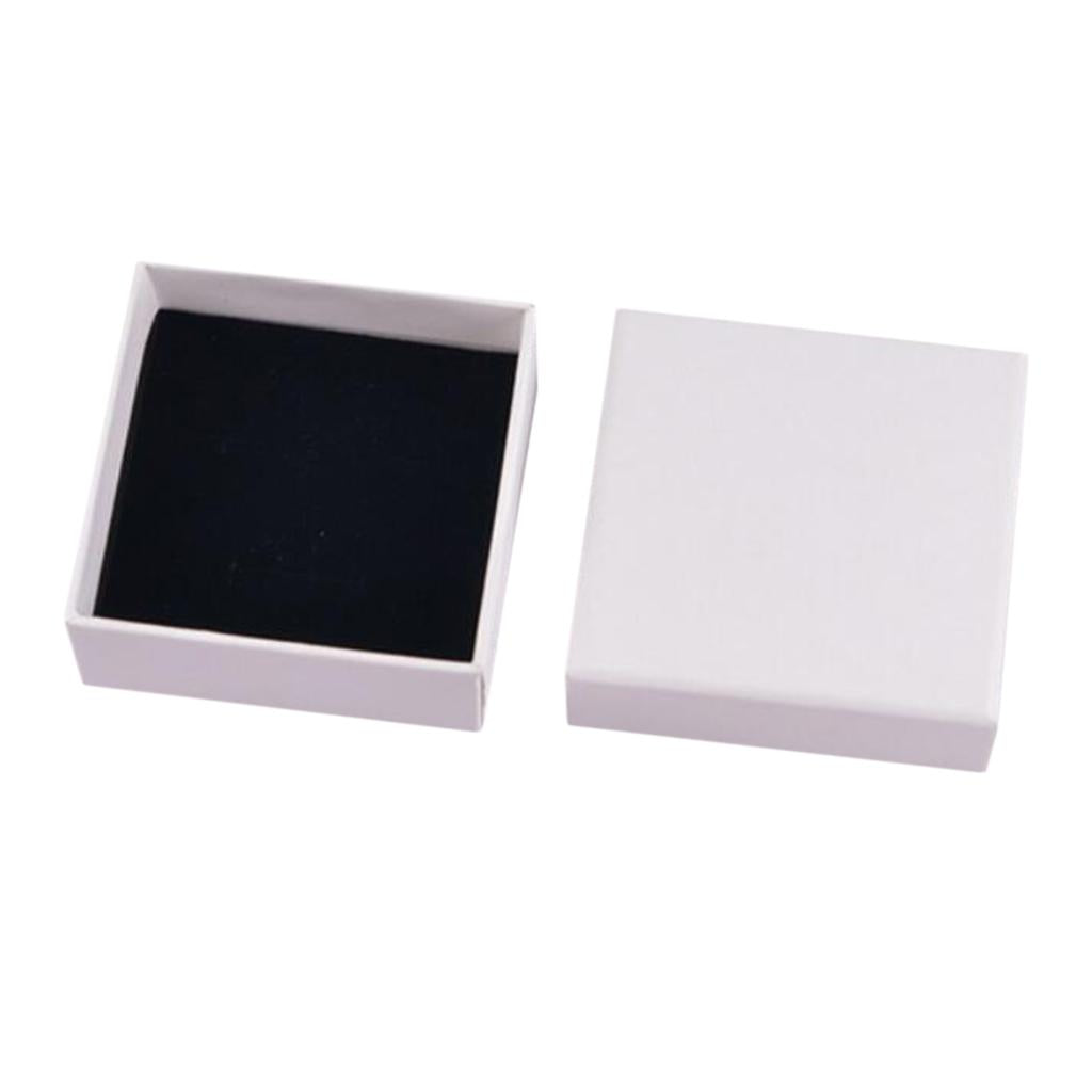 White Kraft Cardboard Jewellery Gift Box Wedding Favour Cotton Cushion D