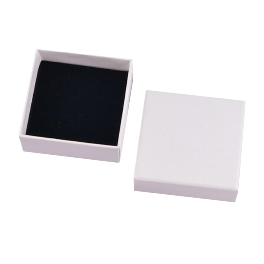 White Kraft Cardboard Jewellery Gift Box Wedding Favour Cotton Cushion D