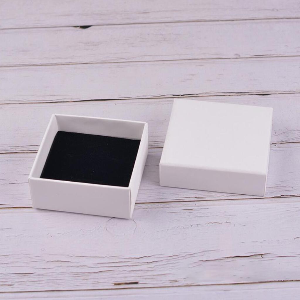 White Kraft Cardboard Jewellery Gift Box Wedding Favour Cotton Cushion D