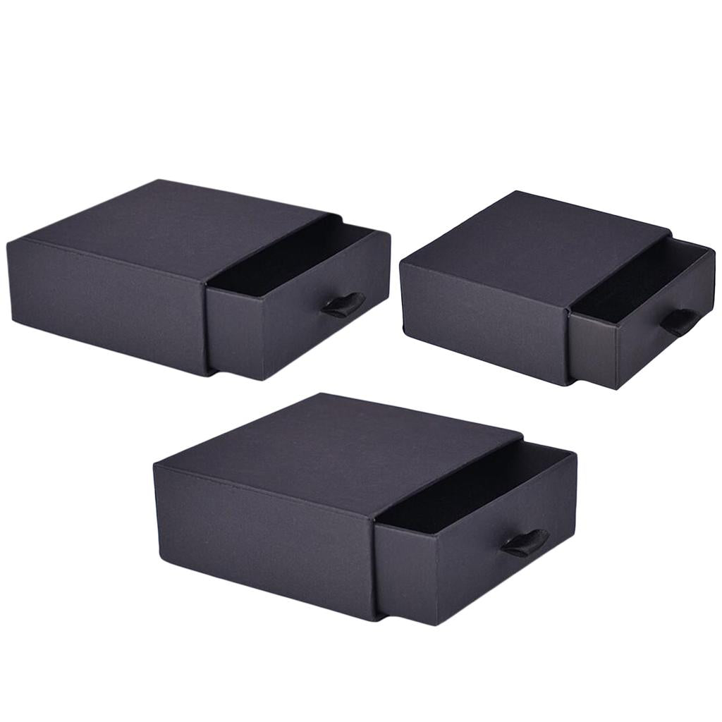 Cardboard Jewellery Gift Box Wedding Favour Cotton Cushion Black S