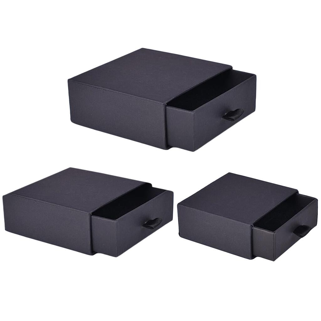 Cardboard Jewellery Gift Box Wedding Favour Cotton Cushion Black S