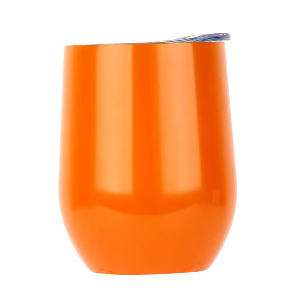 Insulated Stainless Steel Wine Double Wall Vacuum Cup 12OZ Orange