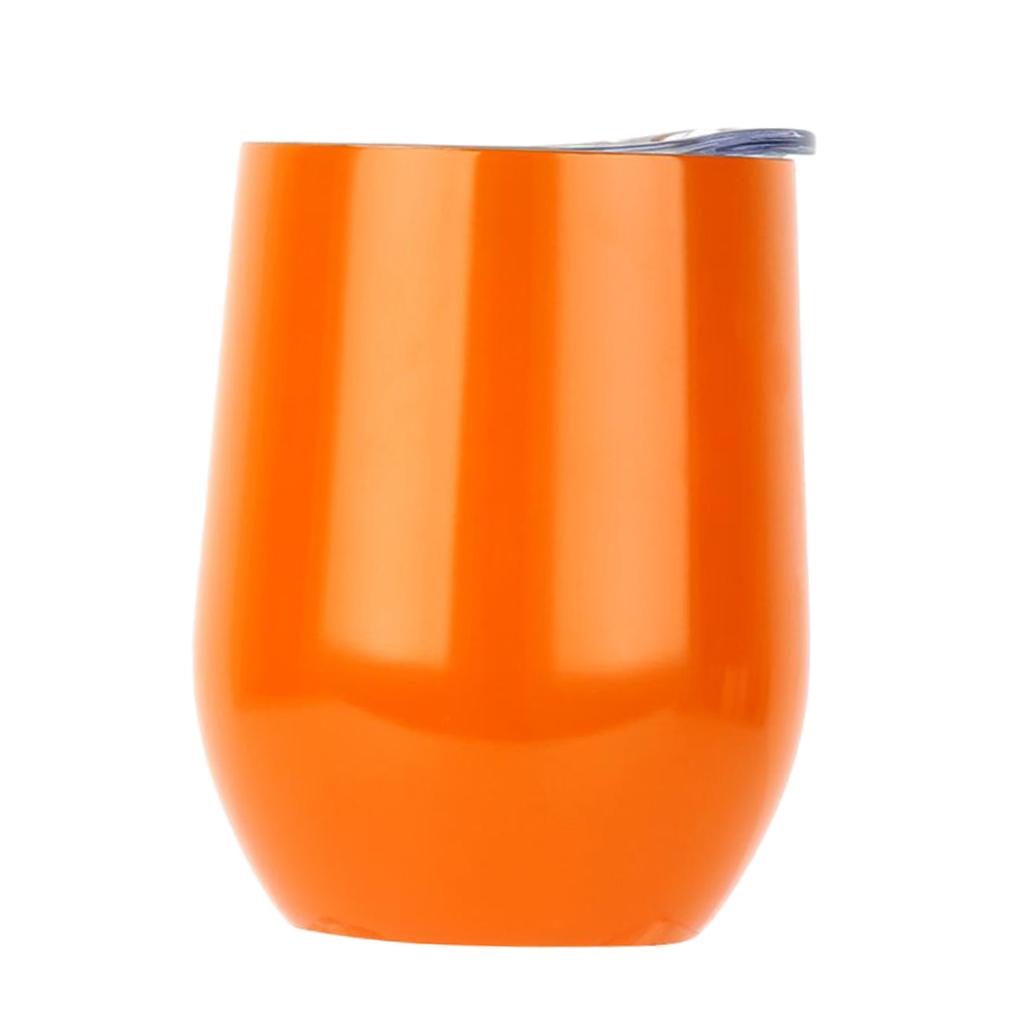 Insulated Stainless Steel Wine Double Wall Vacuum Cup 12OZ Orange