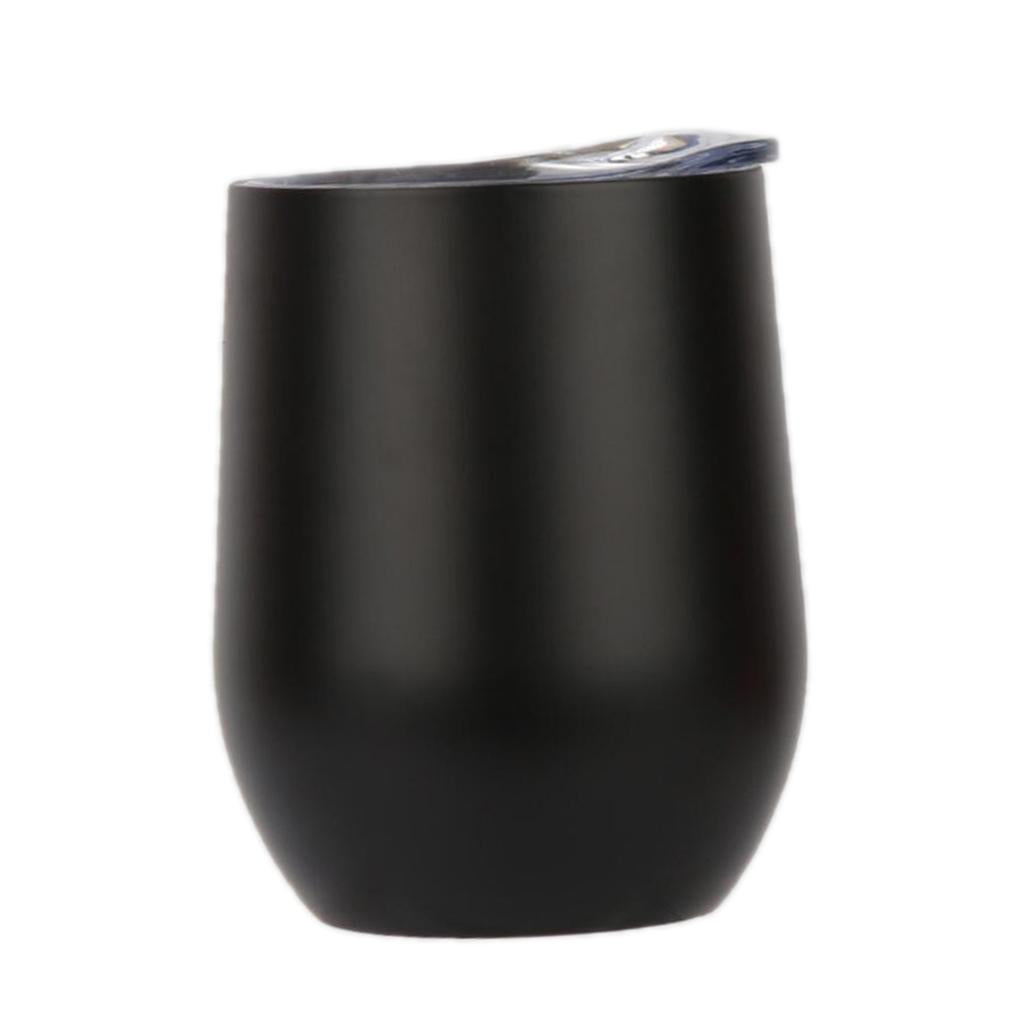 Insulated Stainless Steel Wine Double Wall Vacuum Cup 12OZ Black