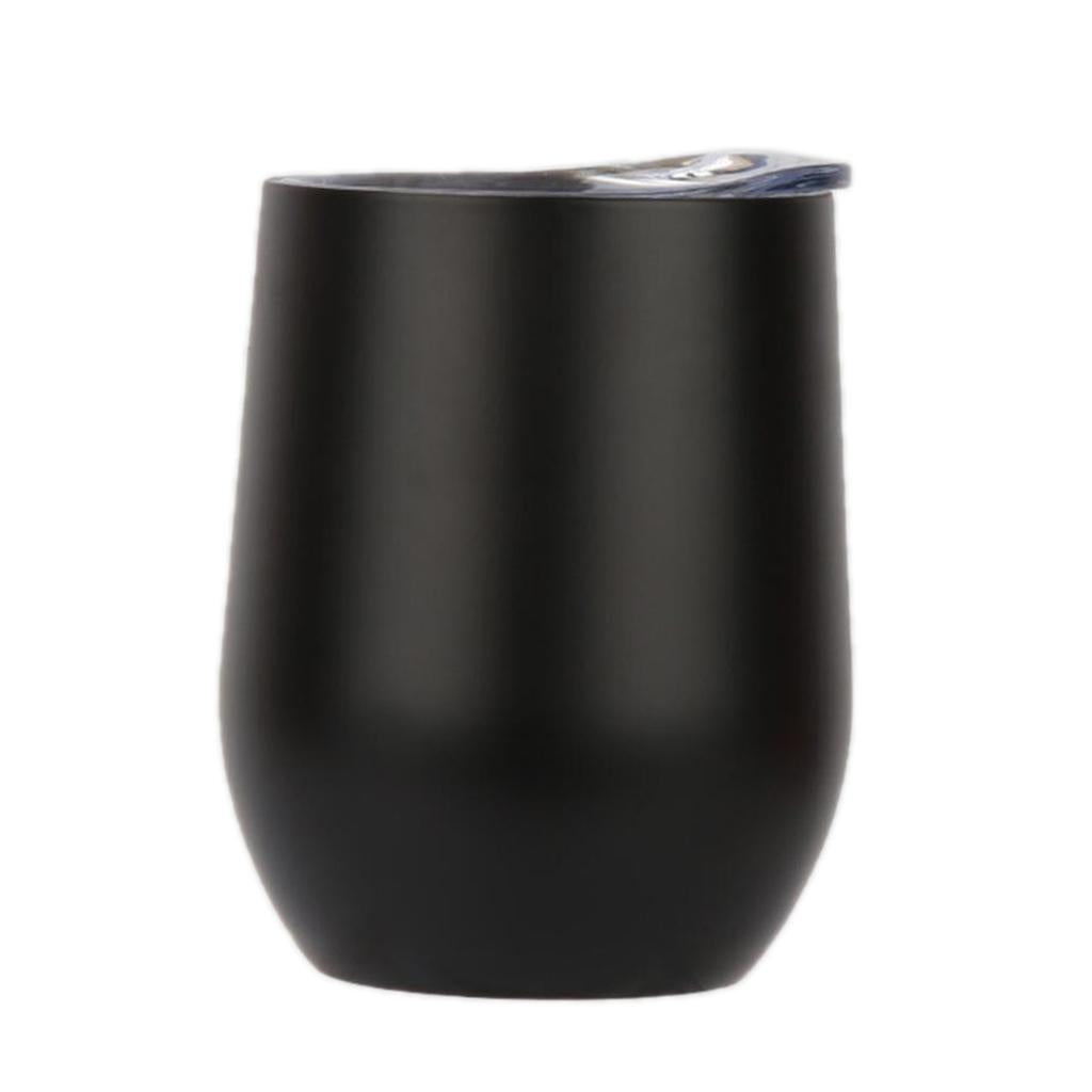 Insulated Stainless Steel Wine Double Wall Vacuum Cup 12OZ Black