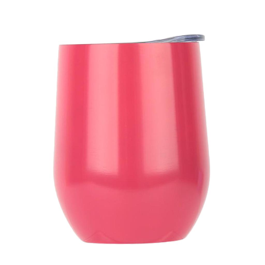 Insulated Stainless Steel Wine Double Wall Vacuum Cup 12OZ Pink