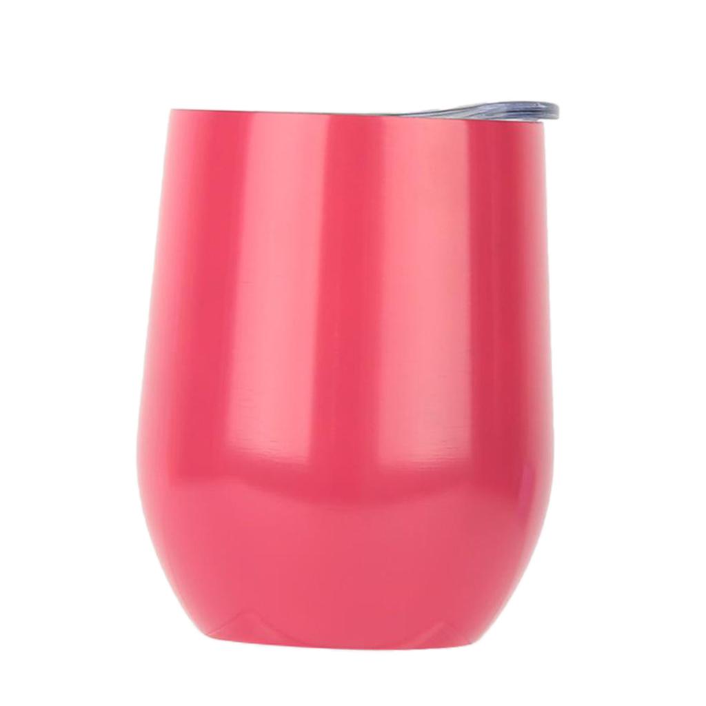 Insulated Stainless Steel Wine Double Wall Vacuum Cup 12OZ Pink