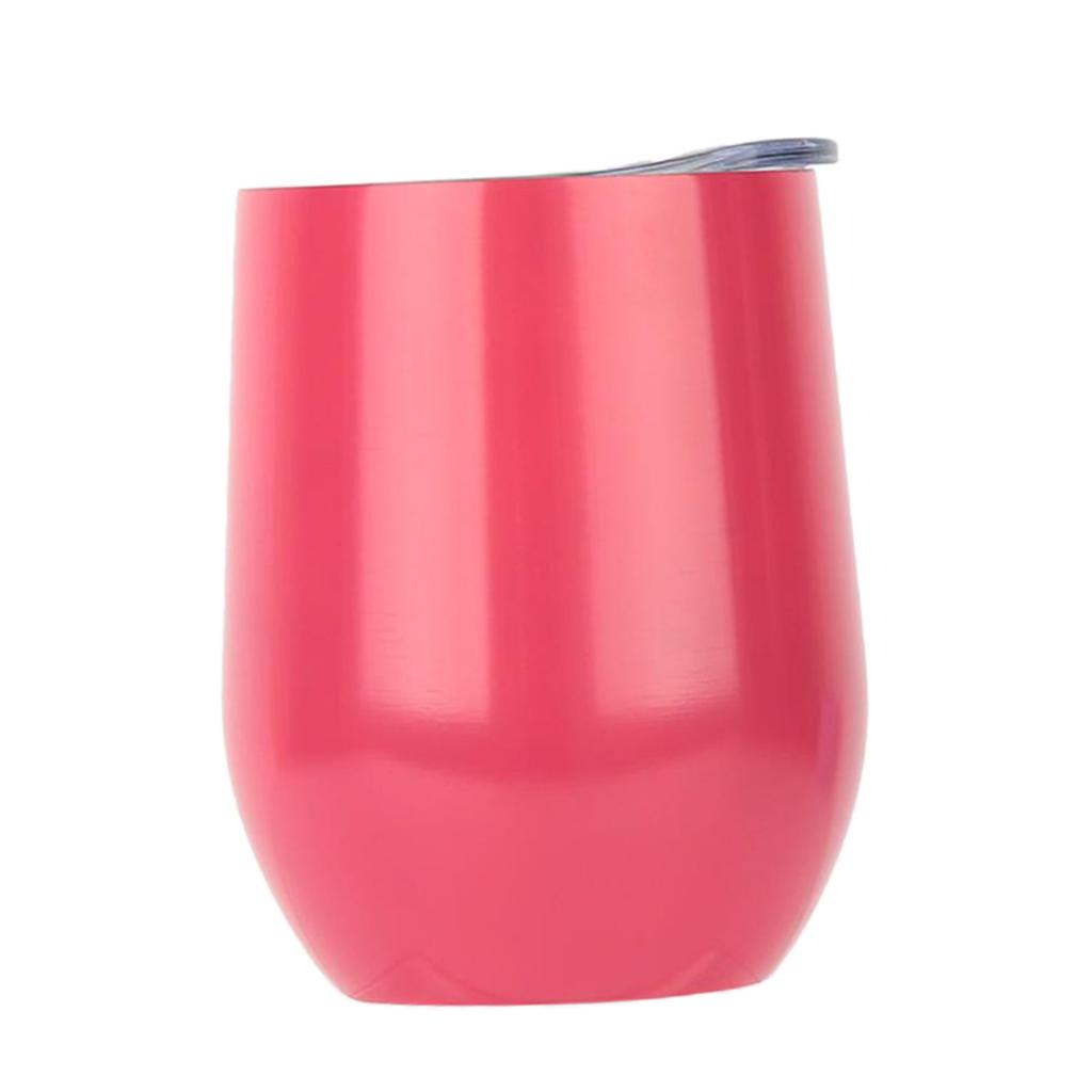 Insulated Stainless Steel Wine Double Wall Vacuum Cup 12OZ Pink