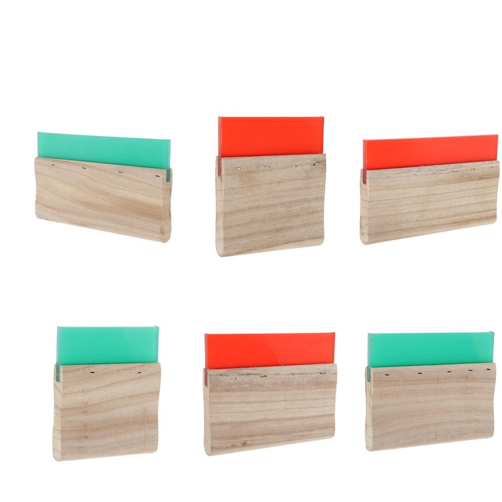 Screen Printing Squeegee Wooden Handle Ink Scraper Scratch Board red 10cm