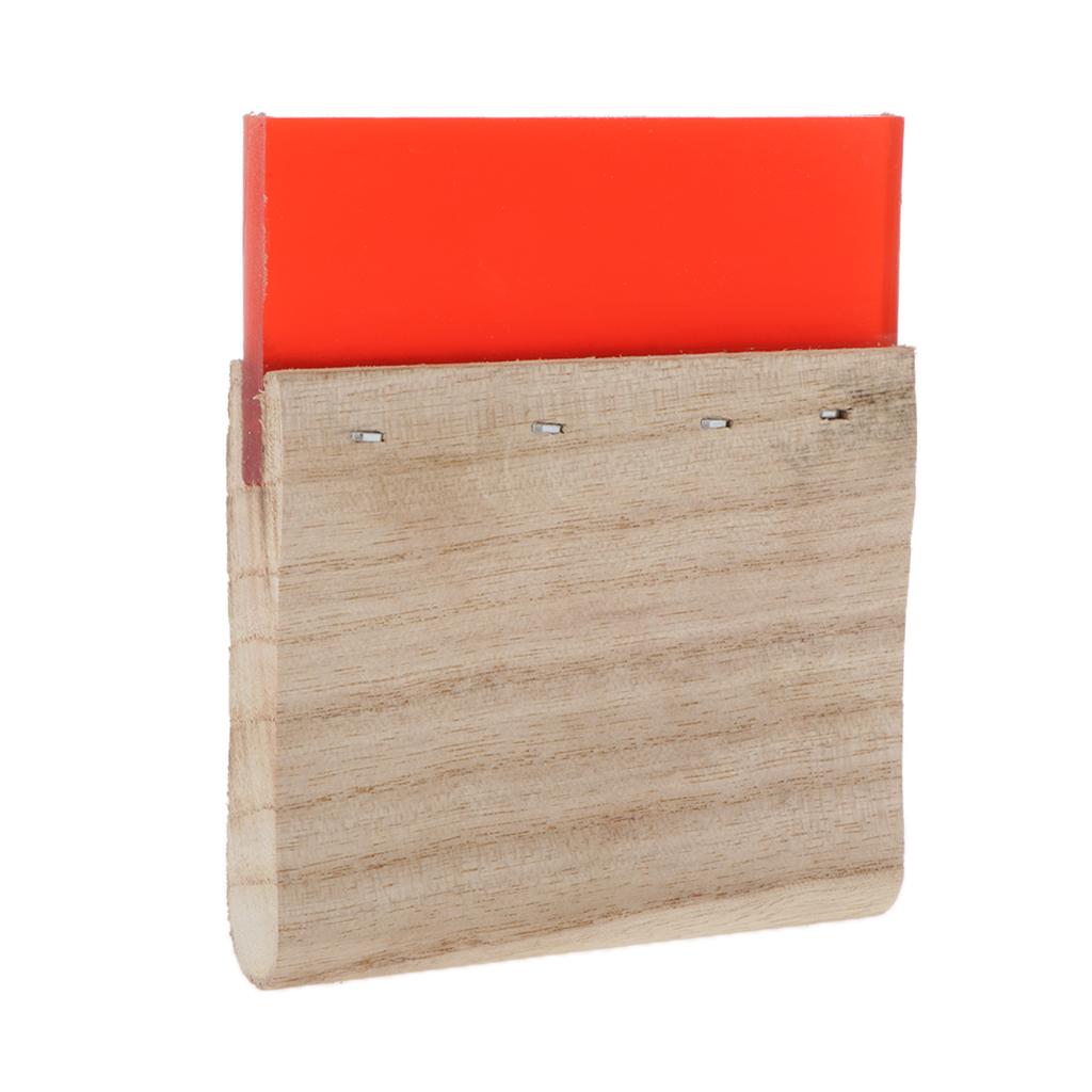 Screen Printing Squeegee Wooden Handle Ink Scraper Scratch Board red 10cm