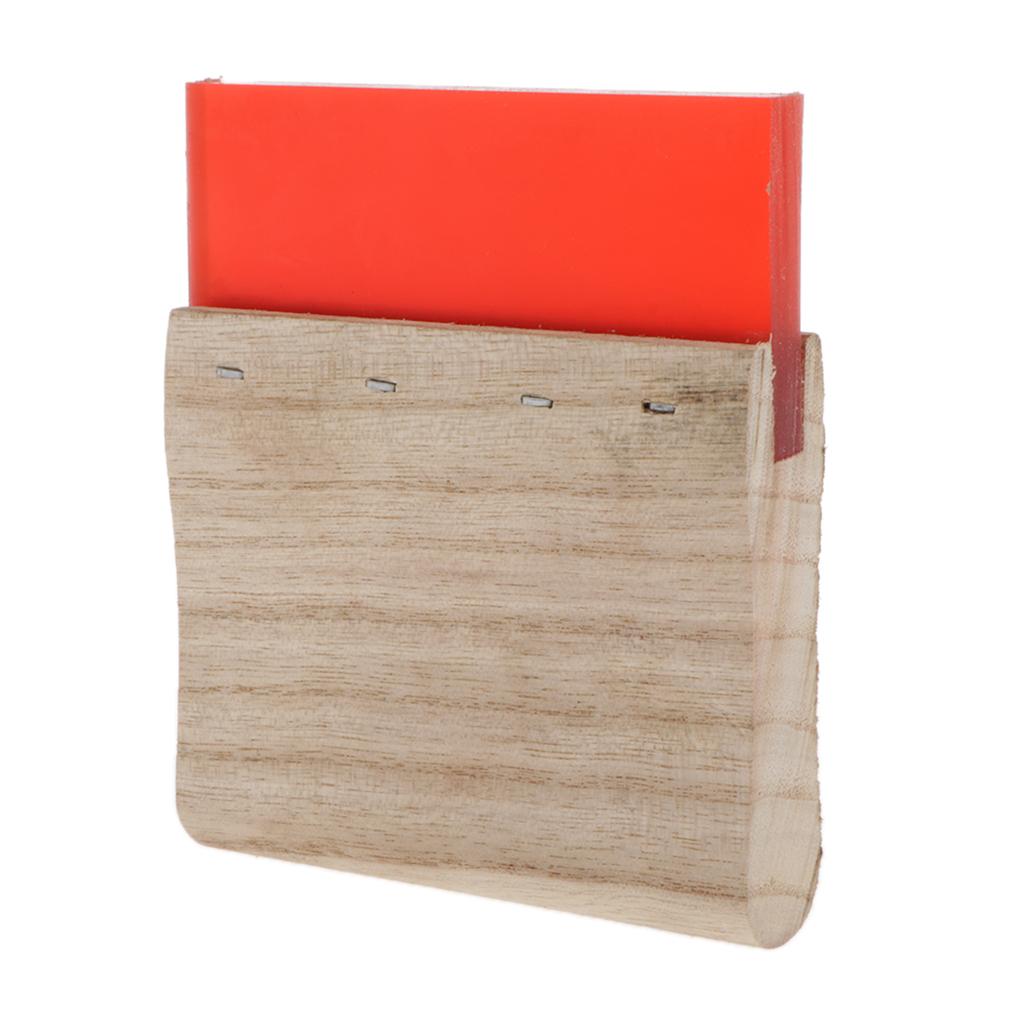 Screen Printing Squeegee Wooden Handle Ink Scraper Scratch Board red 10cm