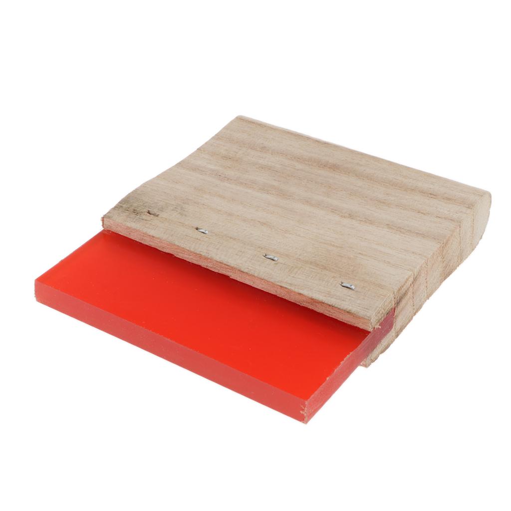 Screen Printing Squeegee Wooden Handle Ink Scraper Scratch Board red 10cm