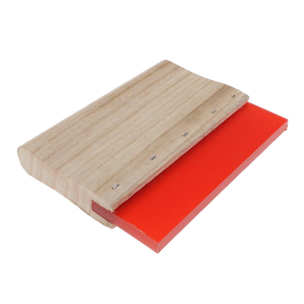 Screen Printing Squeegee Wooden Handle Ink Scraper Scratch Board red 15cm