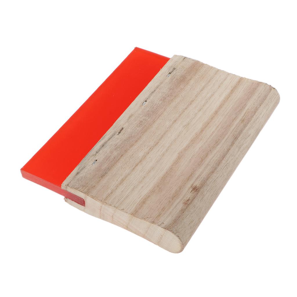 Screen Printing Squeegee Wooden Handle Ink Scraper Scratch Board red 15cm