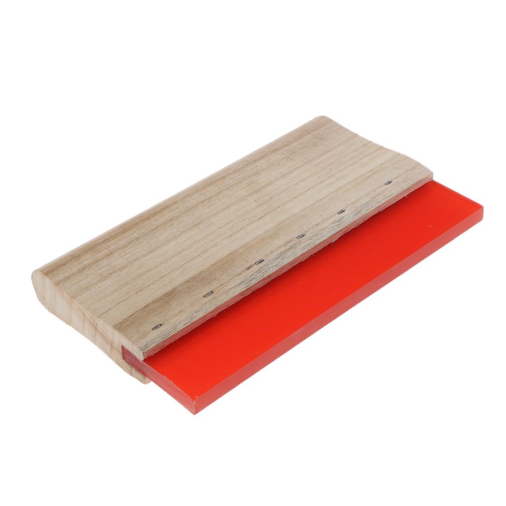 Screen Printing Squeegee Wooden Handle Ink Scraper Scratch Board red 20cm