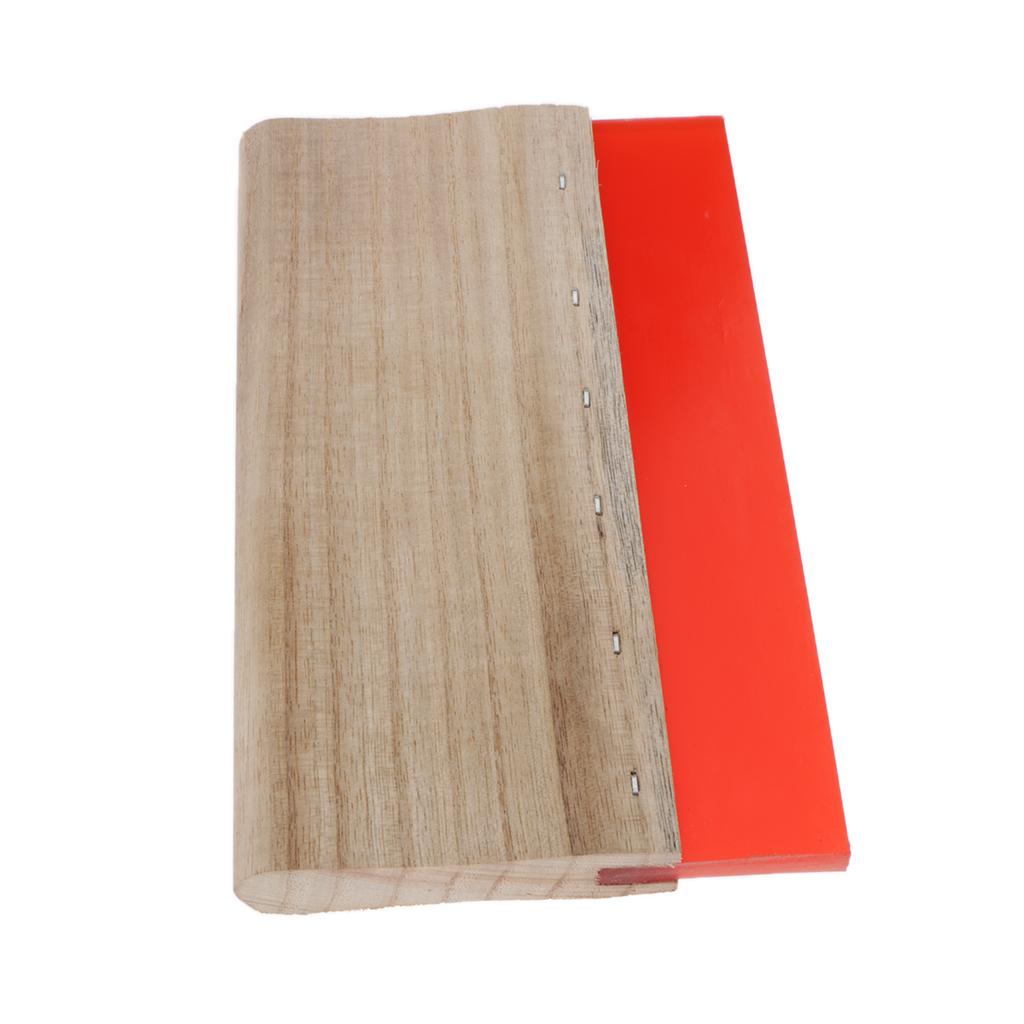 Screen Printing Squeegee Wooden Handle Ink Scraper Scratch Board red 20cm